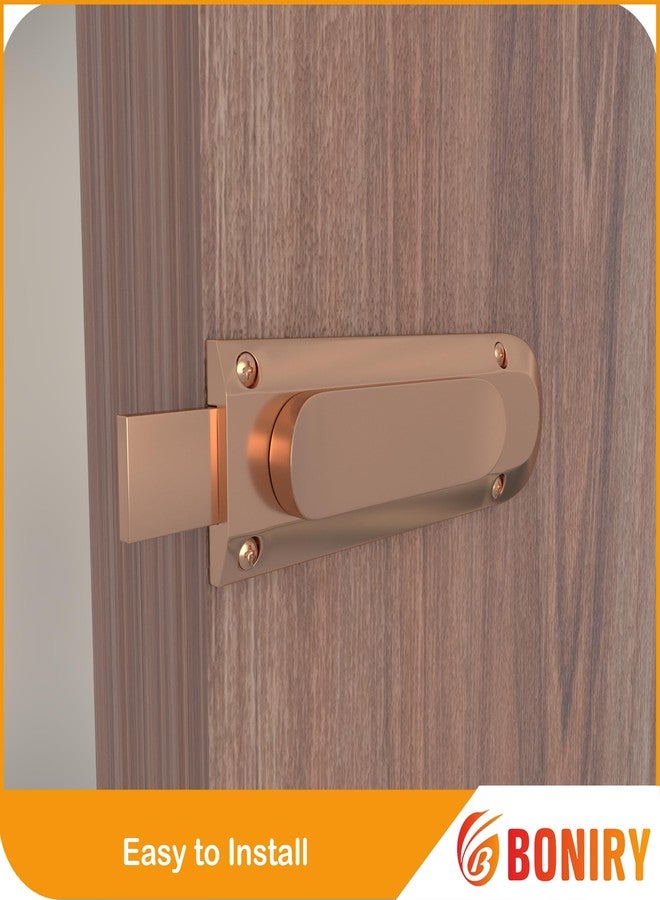 Boniry Door Latch Lock | Solid Metal Door Stopper for Bathroom, Home, Office | Easy Install, Smooth Sliding, Heavy Duty Latch (1, Rose Gold) - Image 3